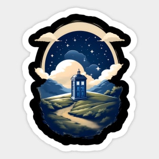 Tardis in the night Sticker